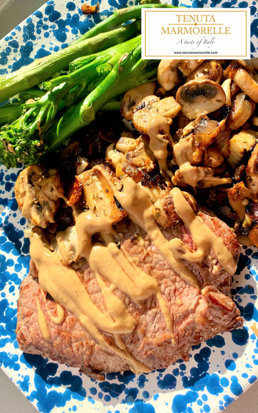 Steak and Porcini Mushrooms