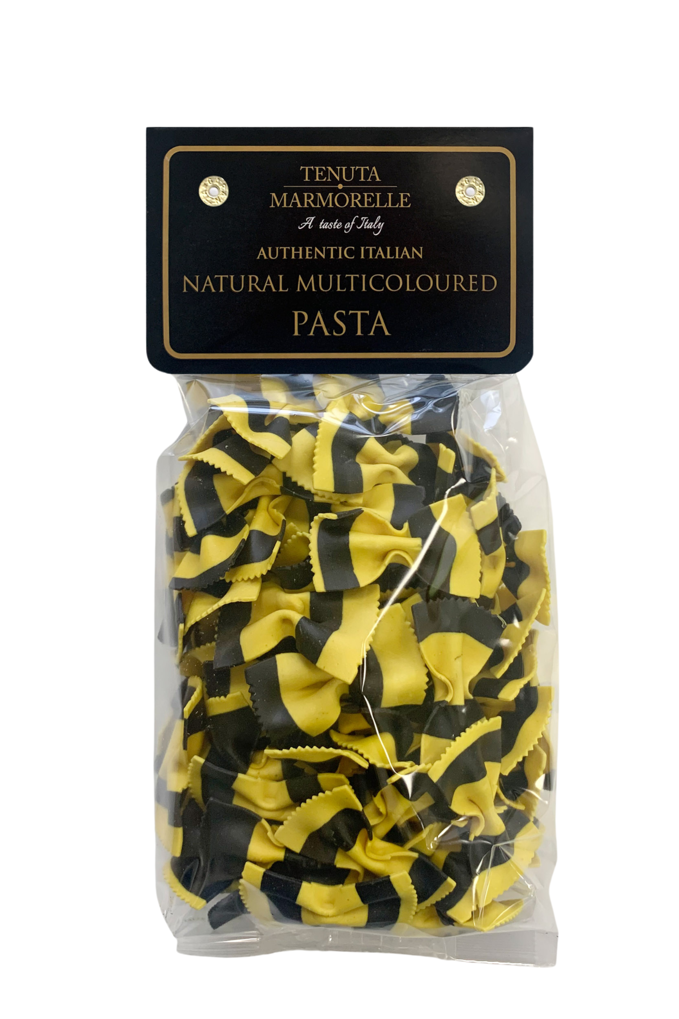 Natural Turmeric & Black Squid Ink Bow Pasta 250g