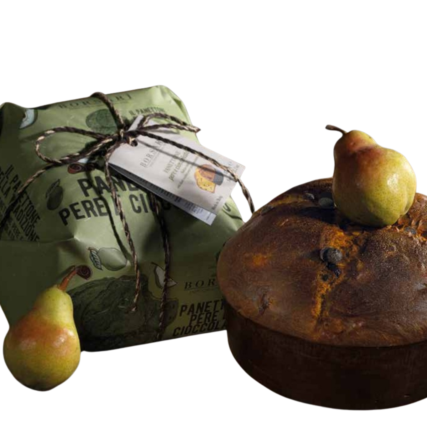 Borsari Hand Wrapped Pear and Chocolate Panettone 500g