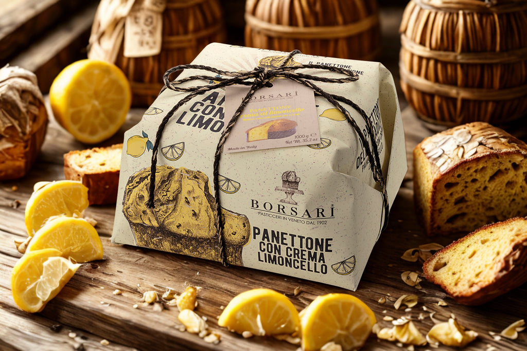 Hand Wrapped Panettone with Limoncello Cream 500g