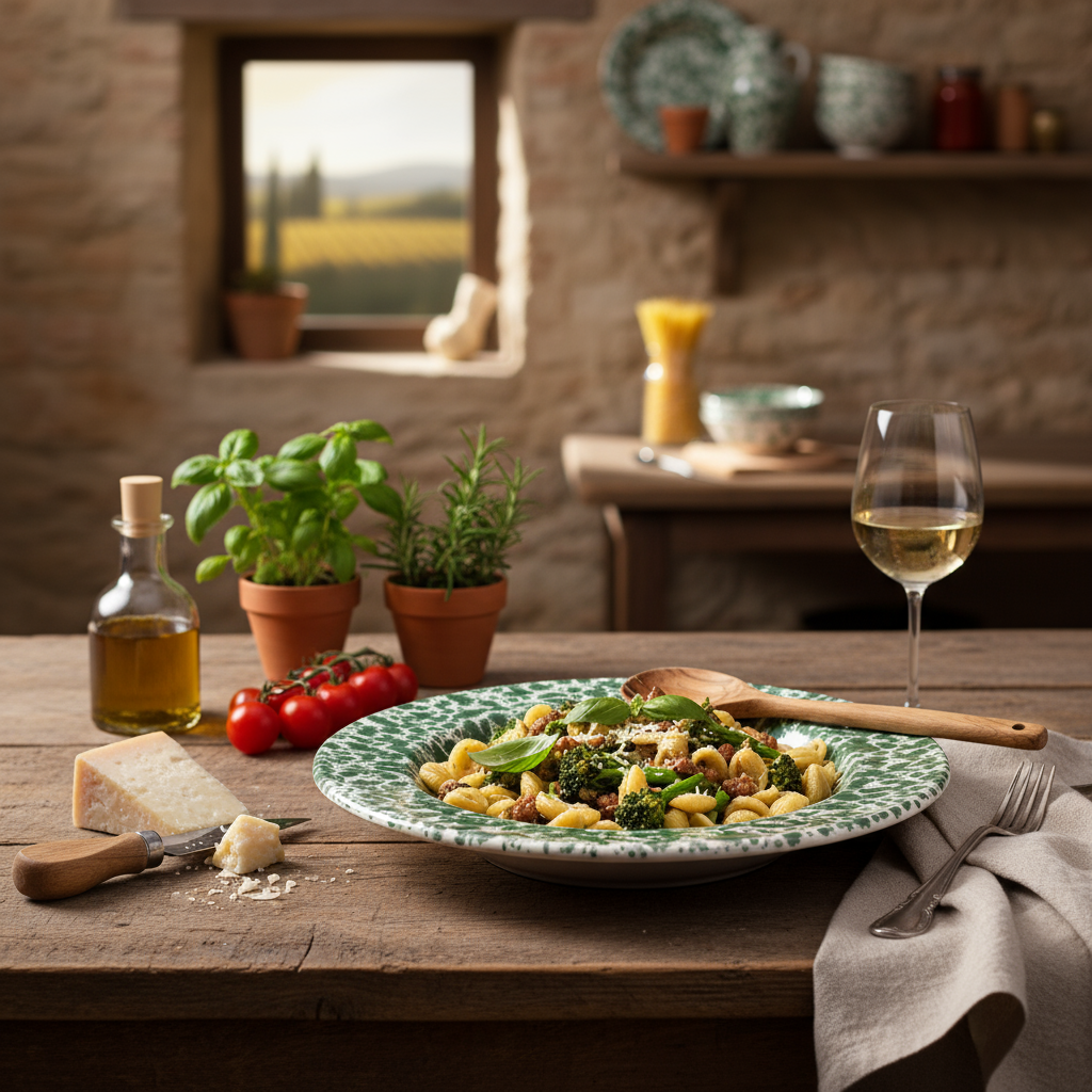 19cm Green Speckled Hand-Painted Ceramic Side Plate