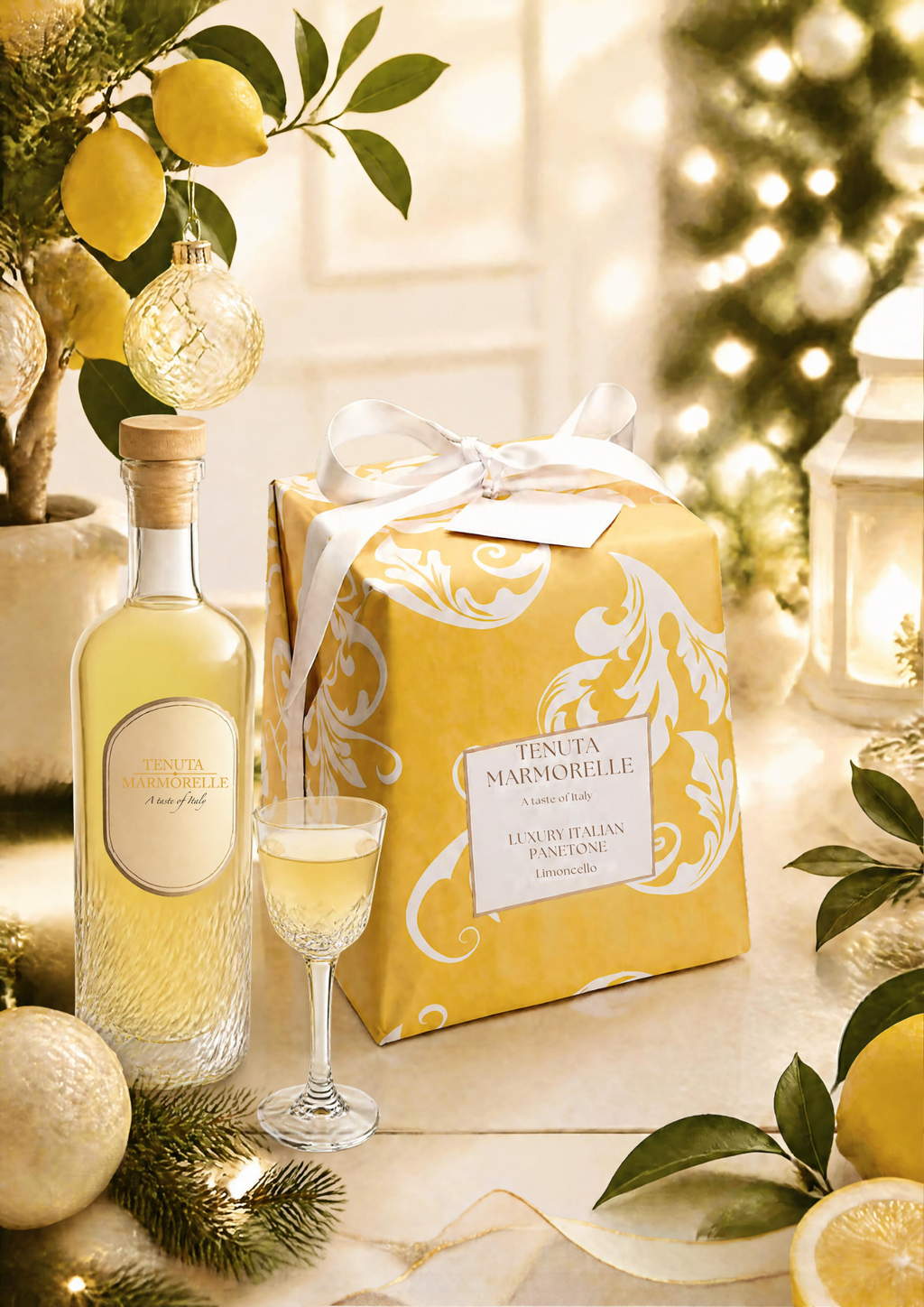 Luxury Italian Panettone with Limoncello Cream