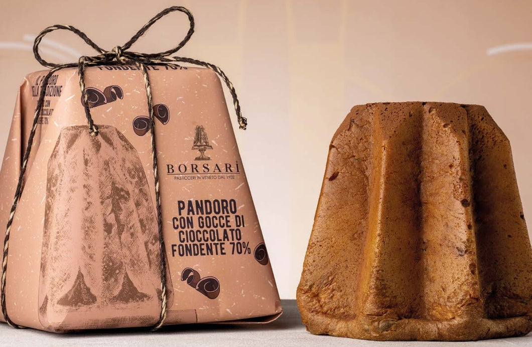 70% Dark Chocolate Chip Pandoro Cake 1kg Hand Wrapped