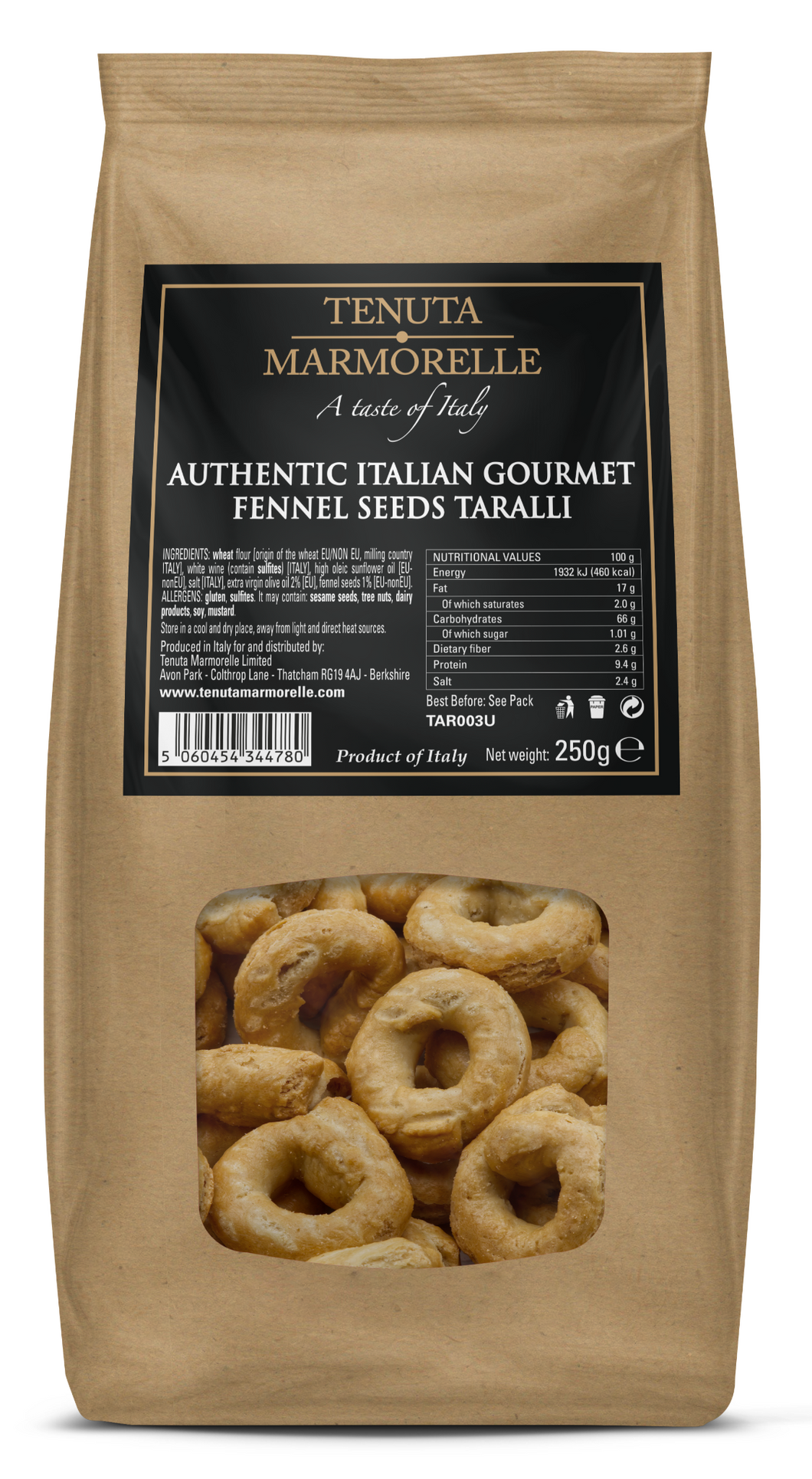 Authentic Italian Gourmet Fennel Seeds Taralli 250g
