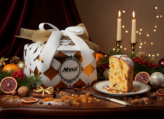 Muzzi Classic Panettone with Candied Orange Peel & Sultanas – Hand Wrapped 750g
