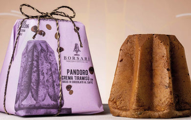 Tiramisu Cream with Coffee Flavoured Chocolate Chip Pandoro Cake 850g Hand wrapped