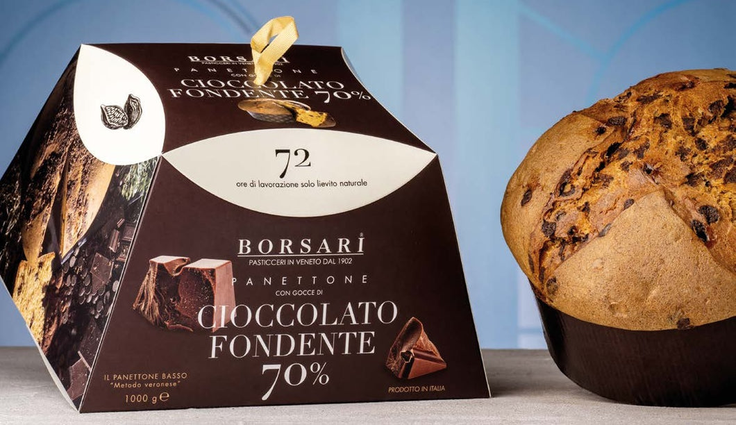 Traditional Boxed 1kg with 70% Dark Chocolate Chip Panettone