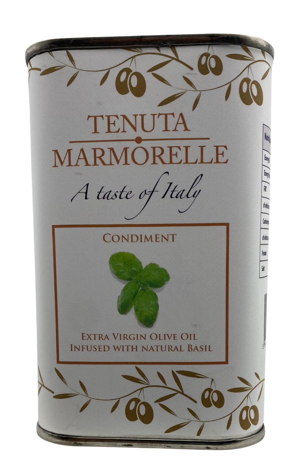 Extra Virgin Olive Oil Infused with Natural Basil