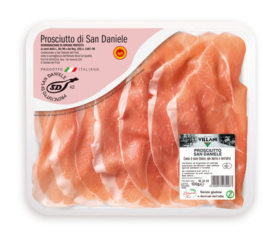 Clearance Villani Sliced San Danielle Parma Ham 100g