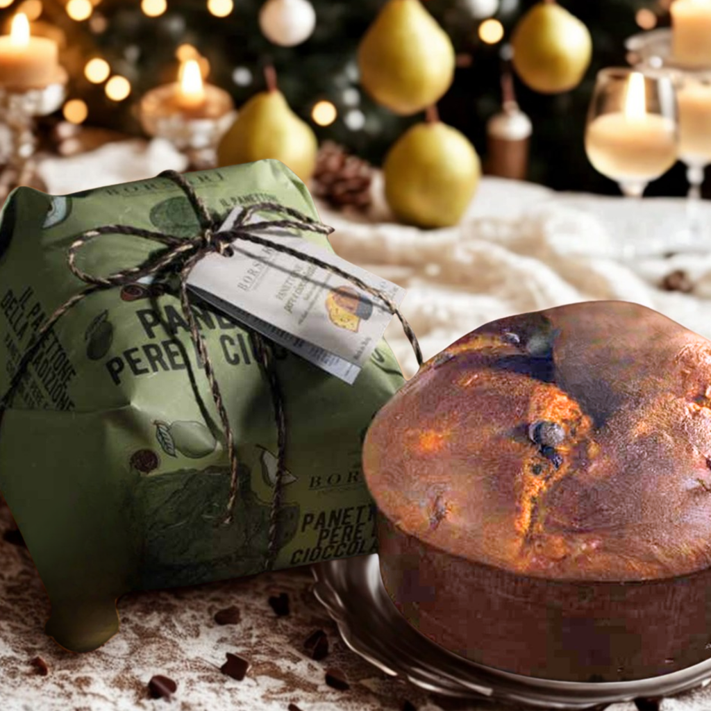Hand Wrapped Panettone with Pears and Choc Chips 500g