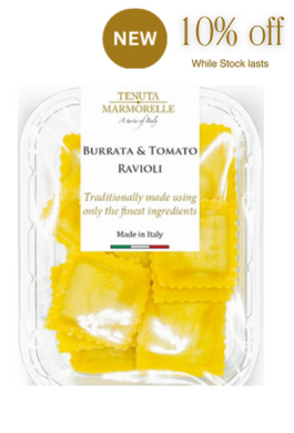 Fresh Filled Burrata & Tomato Ravioli 250g - Still fresh until 24th May - 10% off!!