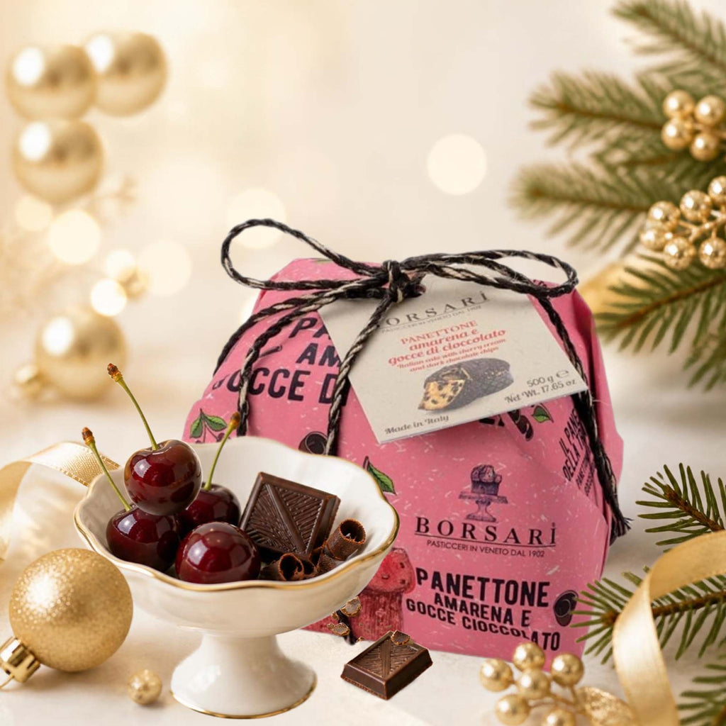 Hand Wrapped Panettone with Cherry & Choc Chips 500g