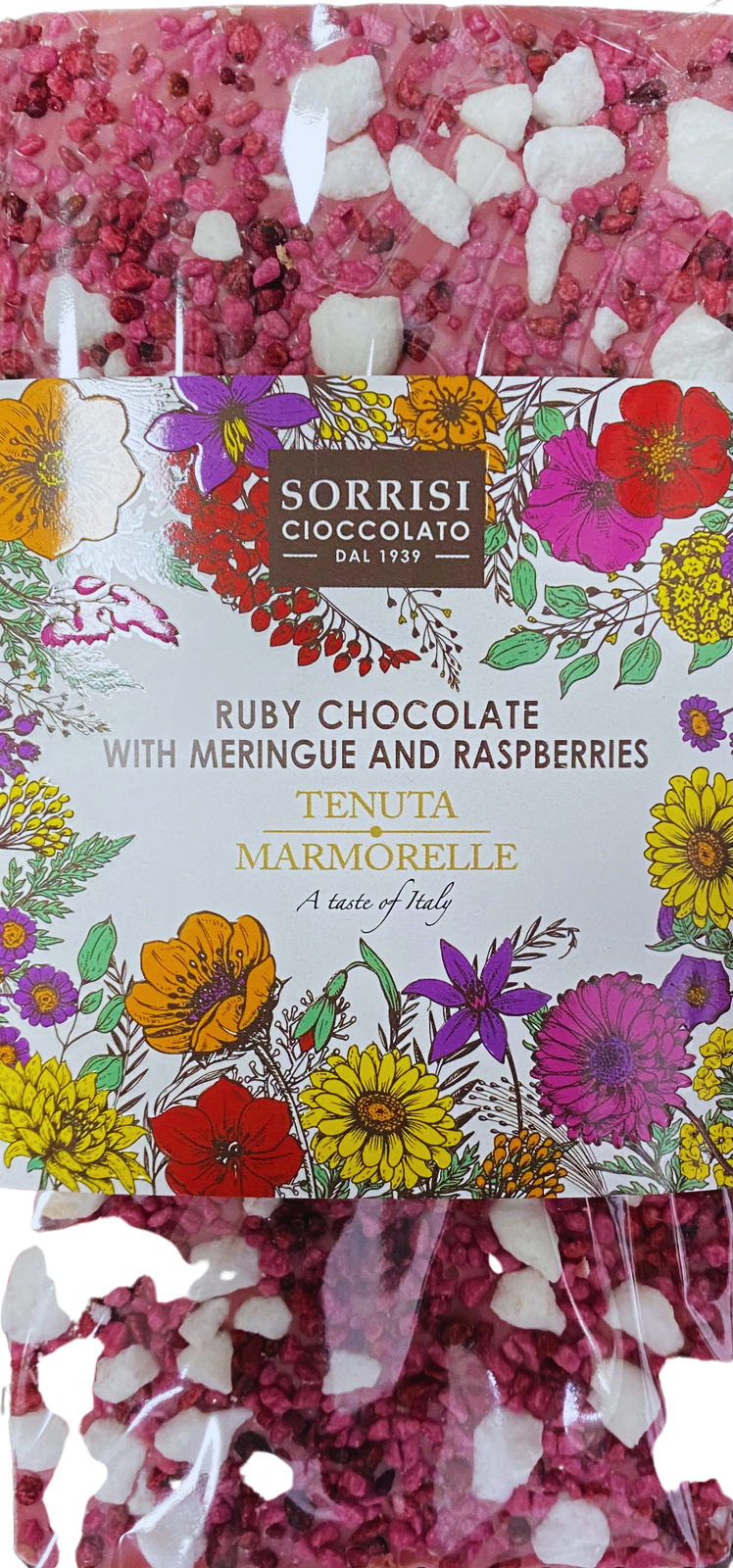 Dark Ruby Chocolate With Meringue and Raspberries