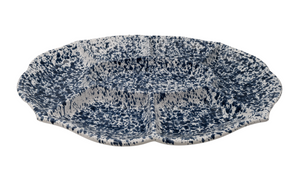 Blue Speckled Multi Compartmental Antipasti Dish 35 x 45 cm