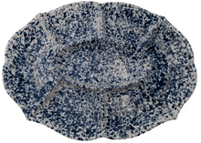 Load image into Gallery viewer, Blue Speckled Multi Compartmental Antipasti Dish 35 x 45 cm