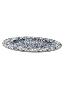 Blue Speckled Large Flat Plate 31cm