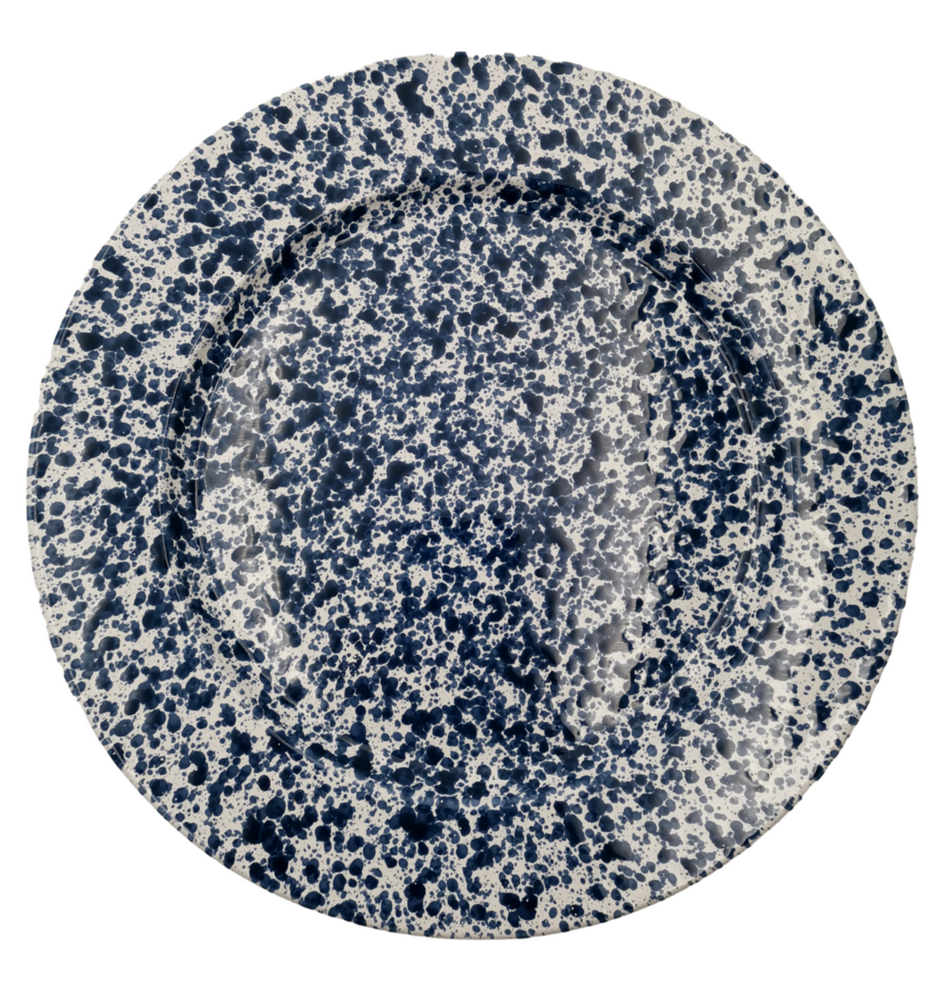 Blue Speckled Large Flat Plate 31cm