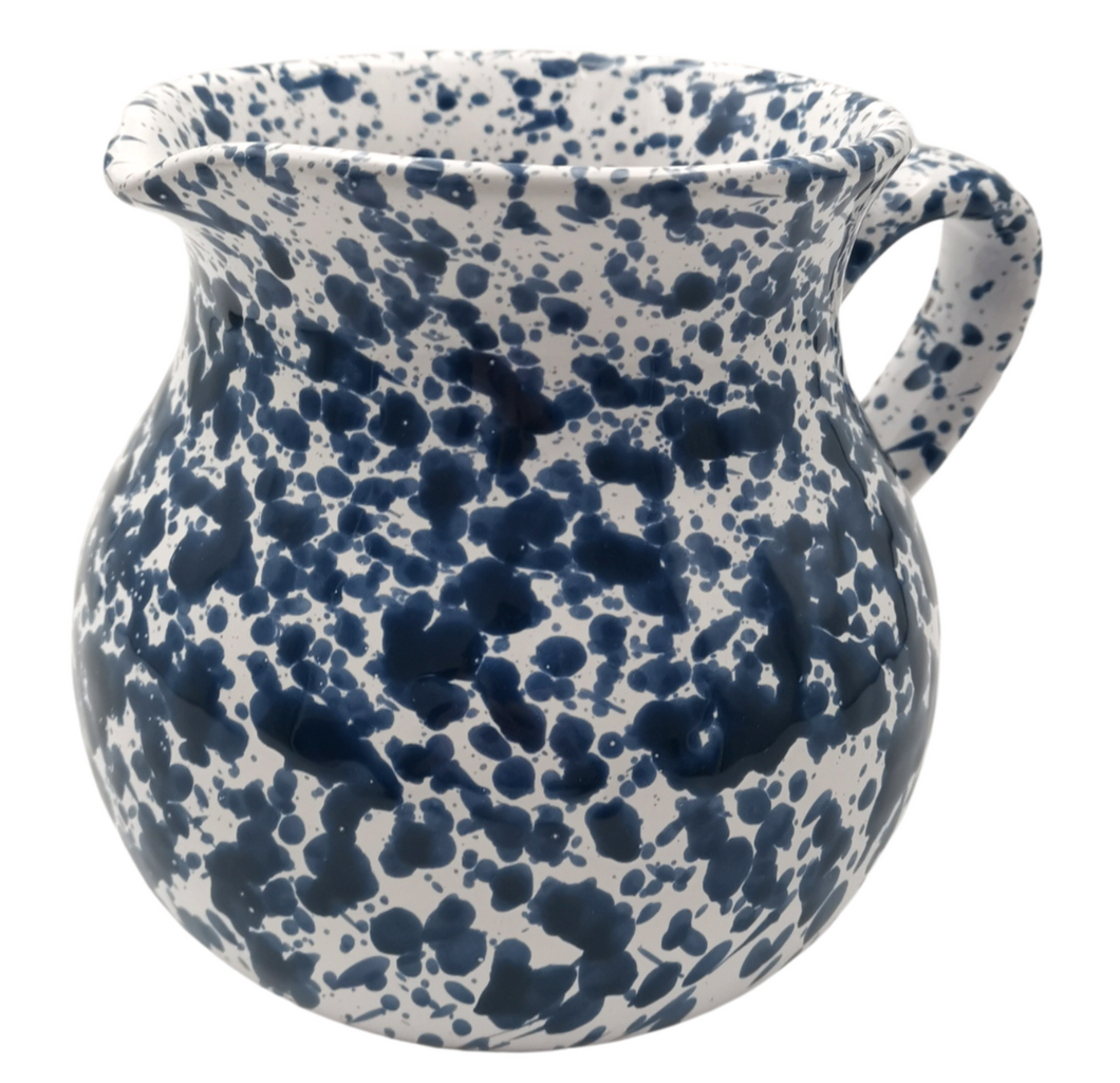 Ceramic Blue Specked Italian Traditional Jug 15cm