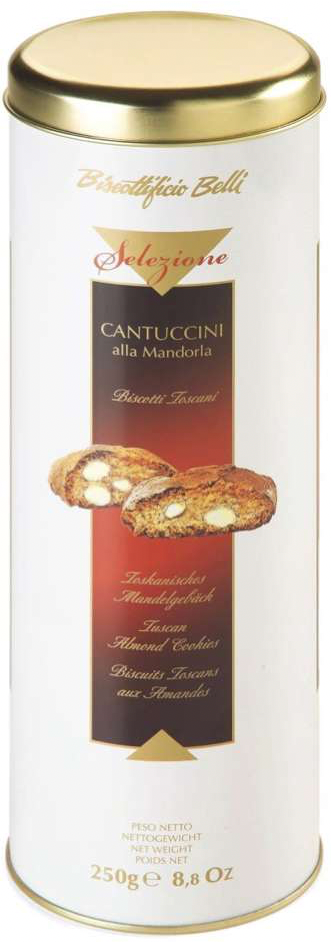 Almond Cantucci in a Metal Tube 250g - Tenuta Marmorelle