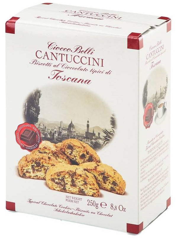 Dark Chocolate Chip Cantucci in a Cardboard Box 100g