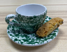 Load image into Gallery viewer, Green Speckled Espresso Cup and Saucer