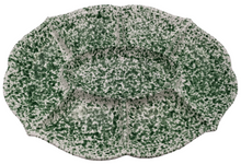 Load image into Gallery viewer, Green Speckled Multi Compartmental Antipasti Dish 35 x 45 cm
