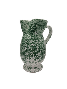 Green Speckled Tall Shaped Jug 23cm