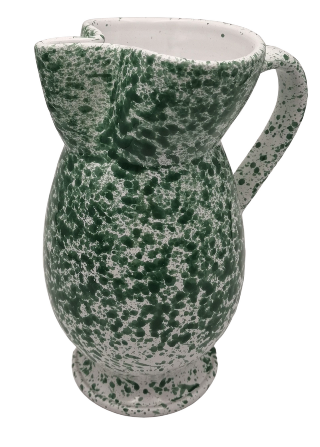 Green Speckled Tall Shaped Jug 23cm