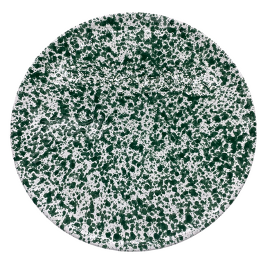Green Speckled Flat Plate 32cm in Diameter