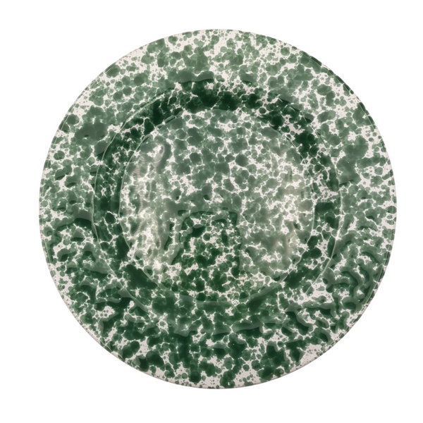 19cm Green Speckled Hand-Painted Ceramic Side Plate