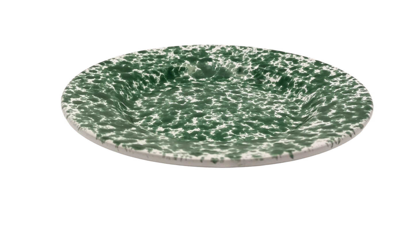 19cm Green Speckled Hand-Painted Ceramic Side Plate