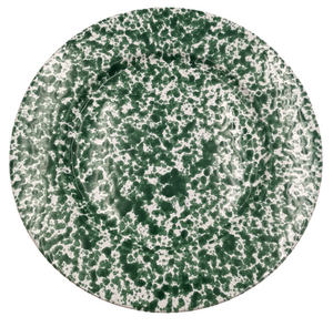 Green Speckled Medium Flat Plate 29cm