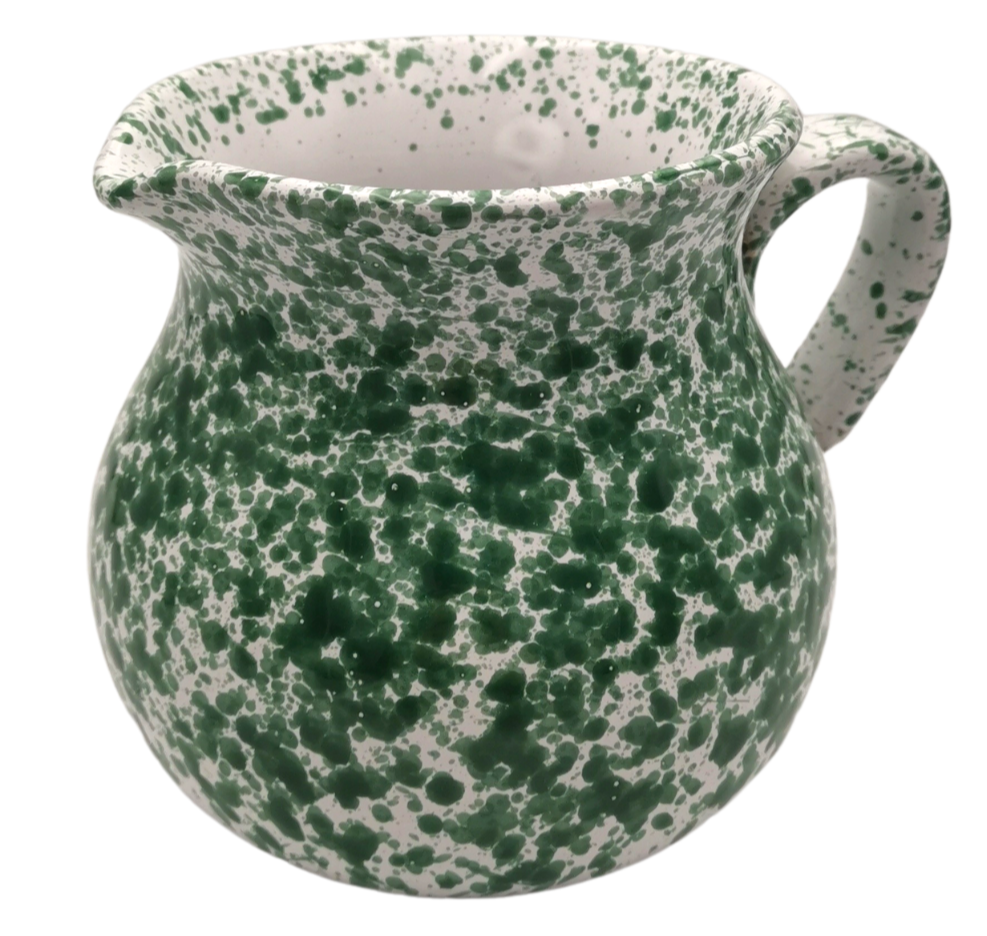 Ceramic Green Specked Italian Traditional Jug 13cm