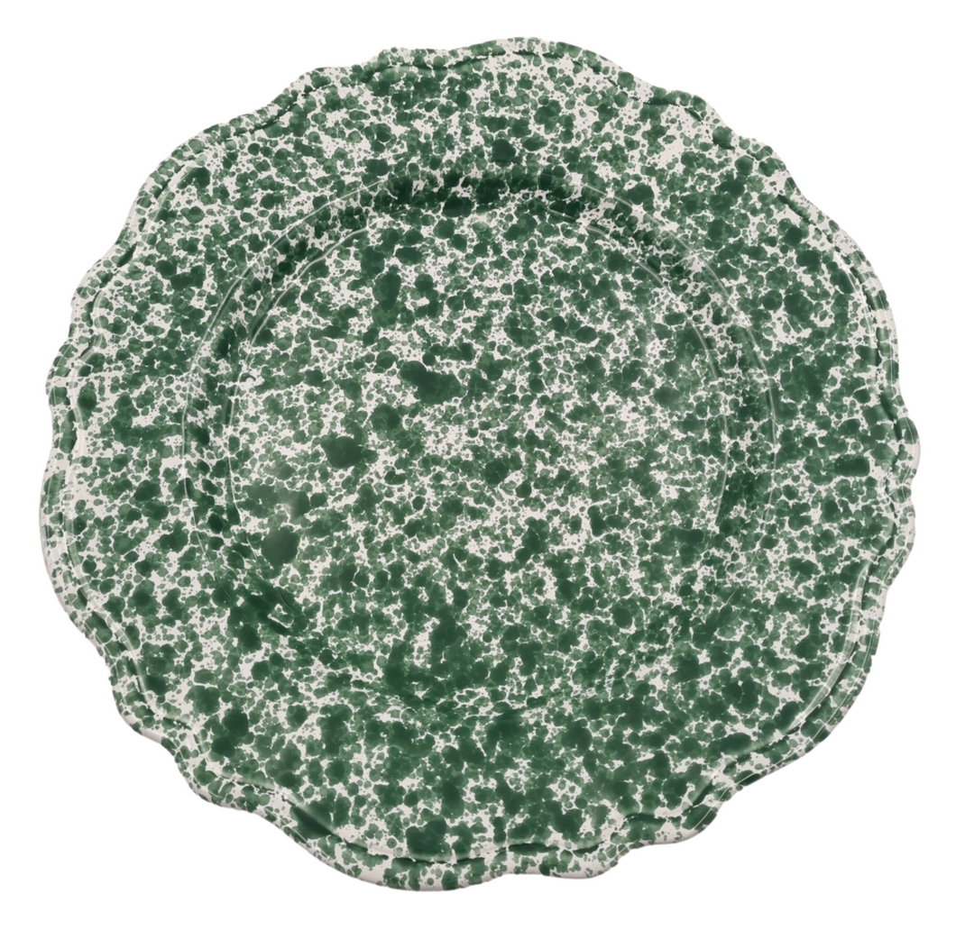 Green Speckled Flat Elegance Plate 28cm