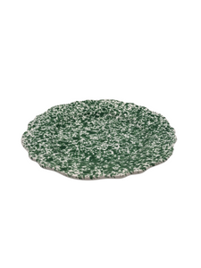 Green Speckled Flat Elegance Plate 28cm