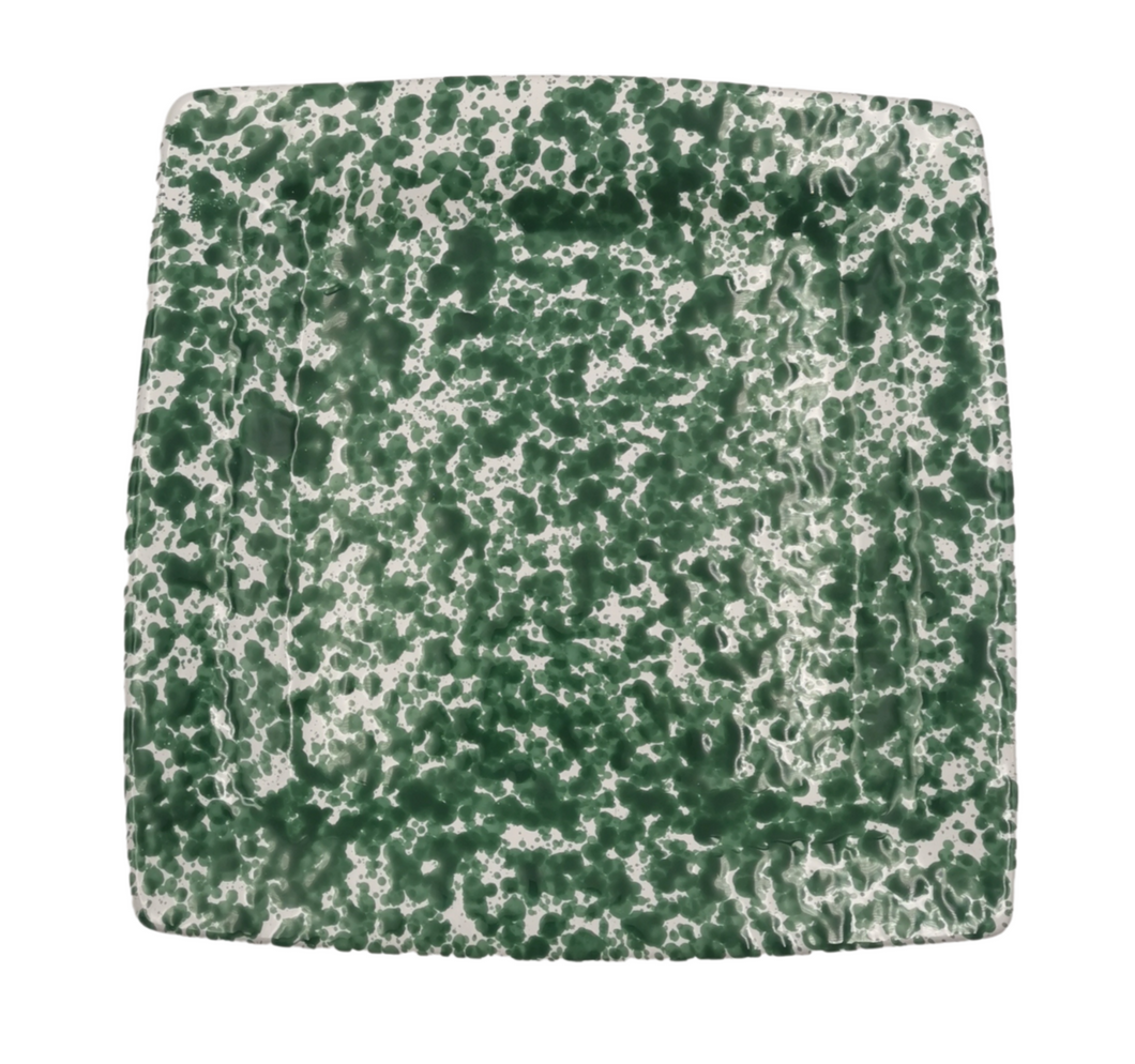 Speckled Green Square Side Plate 20cm
