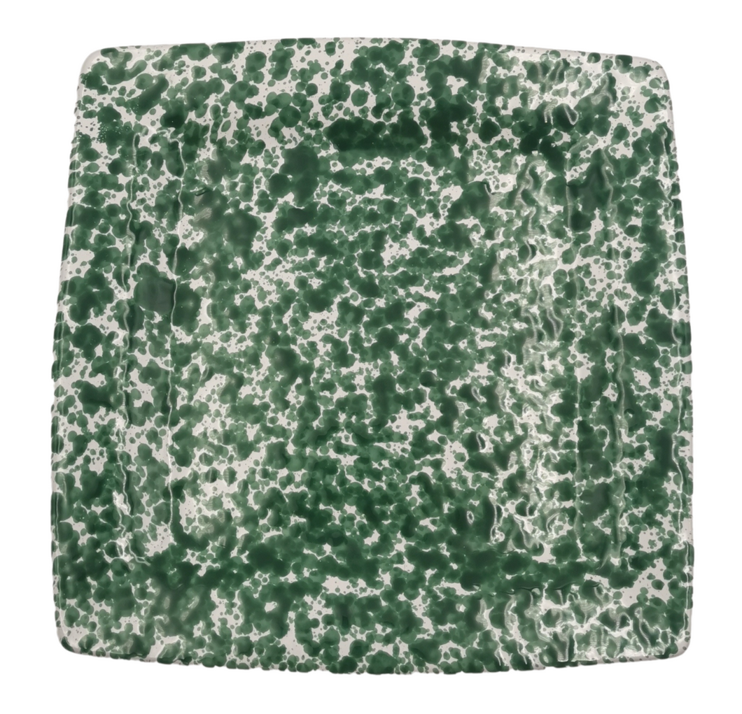 Green Speckled Flat Plate 27cm x 27cm