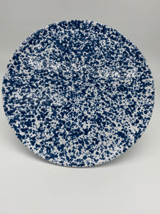 Blue Speckled Flat Plate 32cm in diameter
