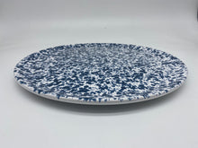 Load image into Gallery viewer, Blue Speckled Flat Plate 32cm in diameter