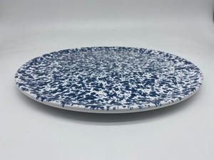 Blue Speckled Flat Plate 32cm in diameter