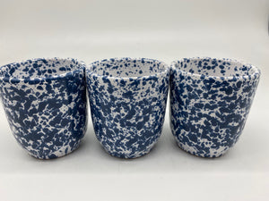 Blue Speckled Cup 9cm high 8cm Diameter