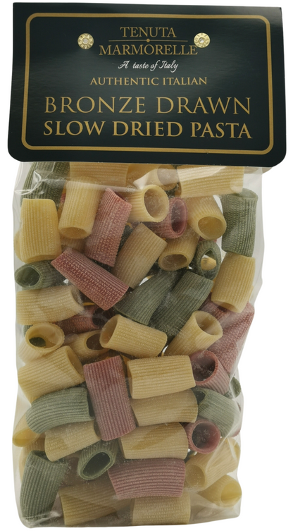 Tricolore Rigatoni Pasta Bronze Drawn 500g